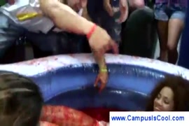 College chicks get freaky in the tub, getting it on while totally nude.